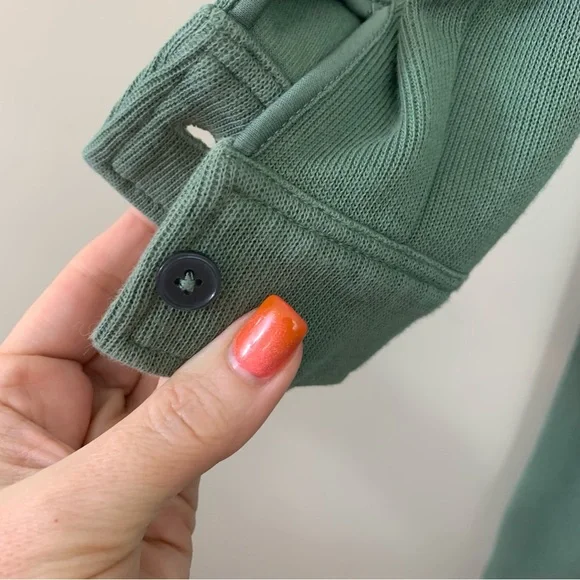 Boden Knit Long Sleeve Quarter-Zip Sage Green Midi Dress - Picture 9 of 10